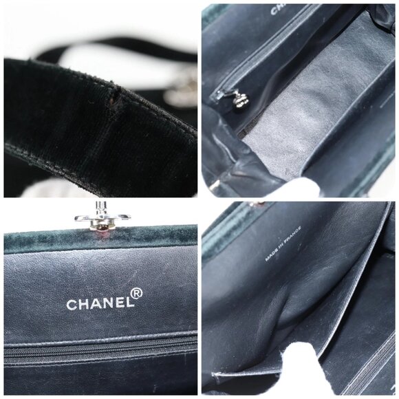 CHANEL Matelasse Hand Bag Suede Black Silver CC Auth - Picture 14 of 15